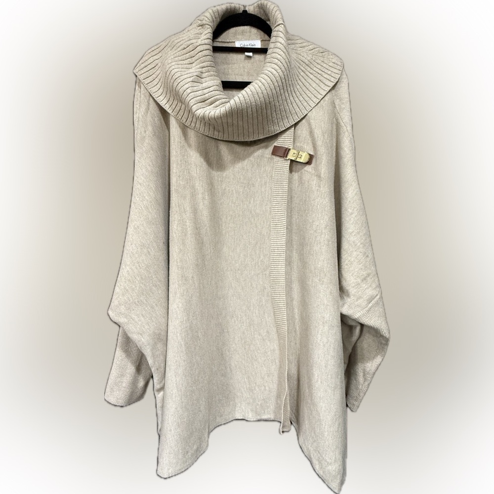 Calvin Klein cowl neck sweater with gold Buckle Detail 2x/3x